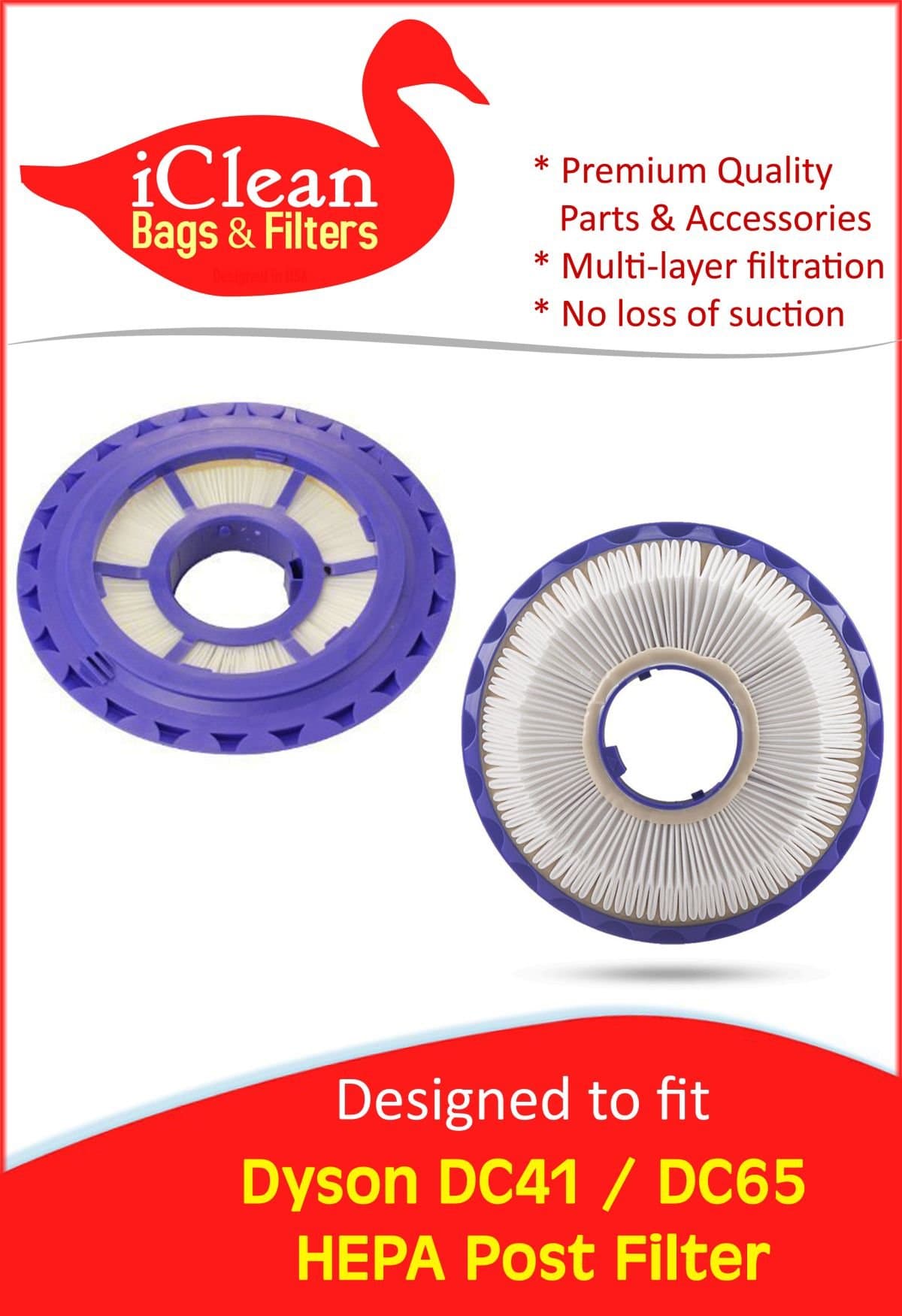 Dyson DC41 / DC65 HEPA Post Filter - 1 Pack By iClean Vacuums