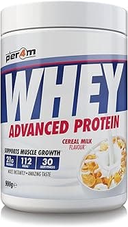 Per4m Whey Protein Powder | High Protein Shake for Muscle Growth & Recovery | Low Sugar Gym Supplement | Sports Nutrition Drink + Amino Acids (900g, Cereal Milk)