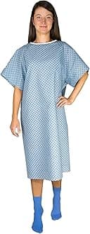Hospital Gown Back Tie - Blue 72 Pack