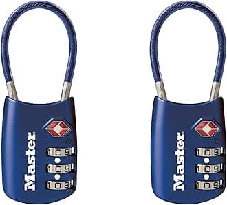 Master Lock Blue Set Your Own Combination TSA Approved Luggage Lock, Travel Zipper Padlock is Perfect for Suitcases, Bags, or Backpacks, 2 pk, 4688BLUEC2