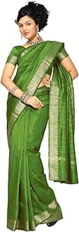 Womens Indian Ethnic Traditional Banarasi Art Silk Saree Sari Wrap Fabric Dress Drape