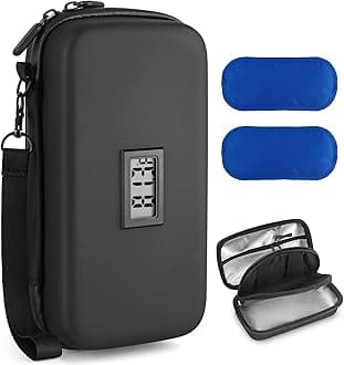 Insulin Cooler Travel Case TSA Approved with 2 Ice Packs, Refrigerated Medicine Organizer Bag for Insulin Pens/Diabetic Supplies, with Temperature Display, Travel Cooler for Daily Life, Trip
