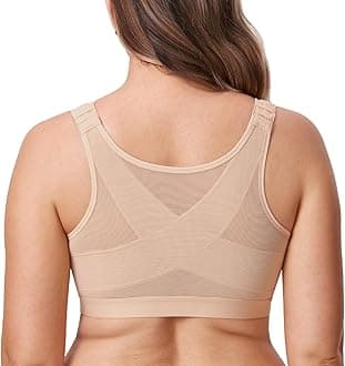 DELIMIRA Women's Front Closure Bra - Without Underwire, Not Padded Back Support