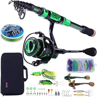 Sougayilang Fishing Rod and Reel Set, Carbon Fiber Telescopic Fishing Rod 12+1BB Reel with Carry Bag for Saltwater and Freshwater