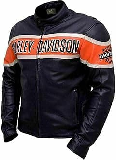 Men Harley Victory Lane Motorcycle Jacket – Davidson Black Biker Style HD Leather Jacket