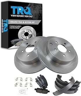 TRQ Rear Brake Pad & Rotor Kit Ceramic Compatible with 10-12 FX35 13 FX37 JX35 12-13 M35h 11-13 M37 M56 03-17 Murano 13-17 Pathfinder 14-17 Q50 17 Q60 Q70 15-17 Q70L 08-16 Quest QX60 QX70