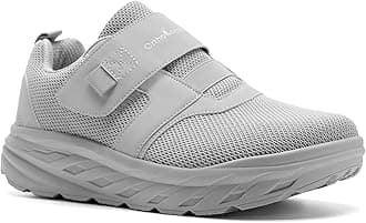 OrthoComfootMen's Orthopedic Diabetic Wide Walking Shoes: Comfortable Cushion Arch Support Plantar Fasciitis Loafers, Orthotic High Arch Swollen Feet Adjustable Working Shoes for Ankle and Heel Pain