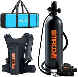 S700 Plus Mini Scuba Tank 2L Portable Diving Tank Reusable Pony Bottle for Underwater Exploration Lung Air Tank Kit Diving Cylinder for Emergency Rescue Boat Cleaning Backup Air Source
