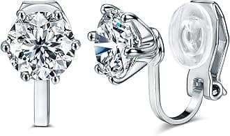 Clip on Earrings Women, 14K Gold Hoop Clip-On Earrings for Women, Hypoallergenic Non Pierced Croissant Earrings