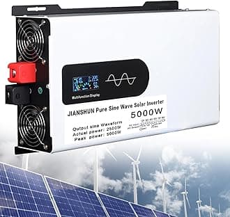 5000W Hybrid Solar Inverter,DC 12V 24V 48V to 110V/220V AC Split Phase Inverter with Pure Sine Wave Inverter,Parallel inverters,for Home Energy Storage,12Vto110V
