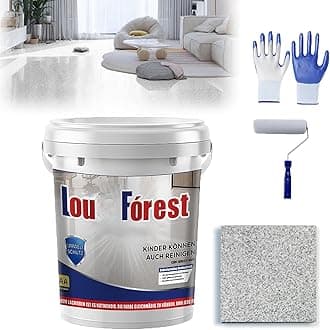 Epoxy Colored Sand Floor Paint,Louisn Forest Epoxys Floors Paints,Epoxyes Floores Paintes for Concrete,High Gloss Marble Effect Epoxy Floor Coating (Light Gray-1000g)