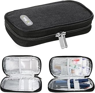 YOUSHARES Insulin Cooler Travel Case - Organizer Insulin Case for Diabetes Accessories Keep Supplies Safe and Cold by (Black)