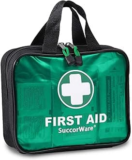 200 Pieces First Aid Kit with Hospital Grade Medical Supplies - Includes Emergency Blanket, Bandage, Scissors - Great for Home, Outdoors, Office, Car, Travel, Camping, Hiking, Boating (Green)