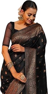 SIRIL Women Banarasi Silk Kanjivaram Jacquard Saree With Unstitched Blouse Piece
