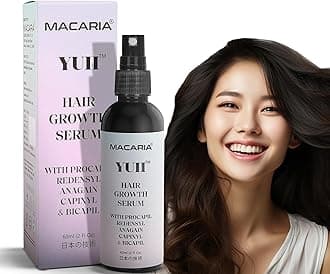 Macaria Yuii Procapil Hair Growth Serum with Redensyl & Capixyl, for Anti Thinning & Hair Loss, with Advanced Anagain & Baicapil, Infused with Essential Vitamins & Saw Palmetto, for Men & Women, 2 Fl
