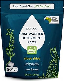 Dishwasher Pods, Natural Dishwasher Detergent, Citrus Skies Dish tabs - Enzyme-Powered, Spot & Residue Free - TikTok Trend Items, Must Haves from TikTok Made Me Buy It (Citrus Skies, 50 Count)