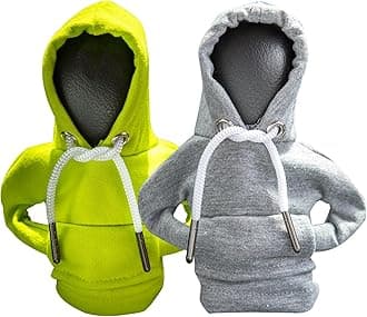 2Pcs Car Shift Knob Hoodie,Gear Shift Hoodie,Funny Sweater Hoodie for Gearshift,Automotive Interior Accessories（Green and Gray）