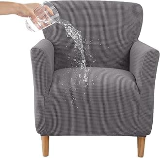 CRFATOP Stretch Mid Century Modern Armchair Slipcover 1-Piece Jacquard Accent Chair Covers with Arms Soft Waterproof Chair Slipcovers for Living Room Furniture Protector Office Reception Reading,10