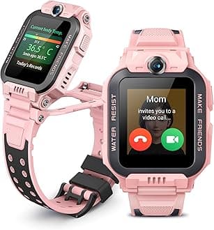 imoo Z7 Watch Phone Smart Watch,Smartwatch Phone with Two Way Video&Phone Call, Kids GPS Watch with Locating & IPX8 Swimming Water-Resistance, Stay Connected with Kids(Pink)