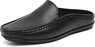ARAMISHMen's Genuine Leather Back Open Loafers