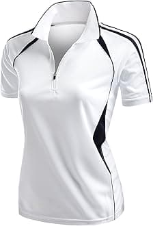 Women's Coolmax 2 Tone Collar Zipup Polo T-Shirt