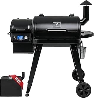 Wood Pellet Grill & Smoker, PID V3.0 Controller, Meat Probe, 8 in 1 Outdoor BBQ Grill Auto Temperature Control, 459 Sq in Black, 450A