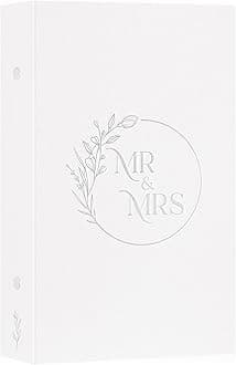 Lanpn Wedding Photo Album 4x6 300 Pockets, Linen Cover Newlywed Marriage Albums Slip in Holds 300 Horizontal Photos (White)