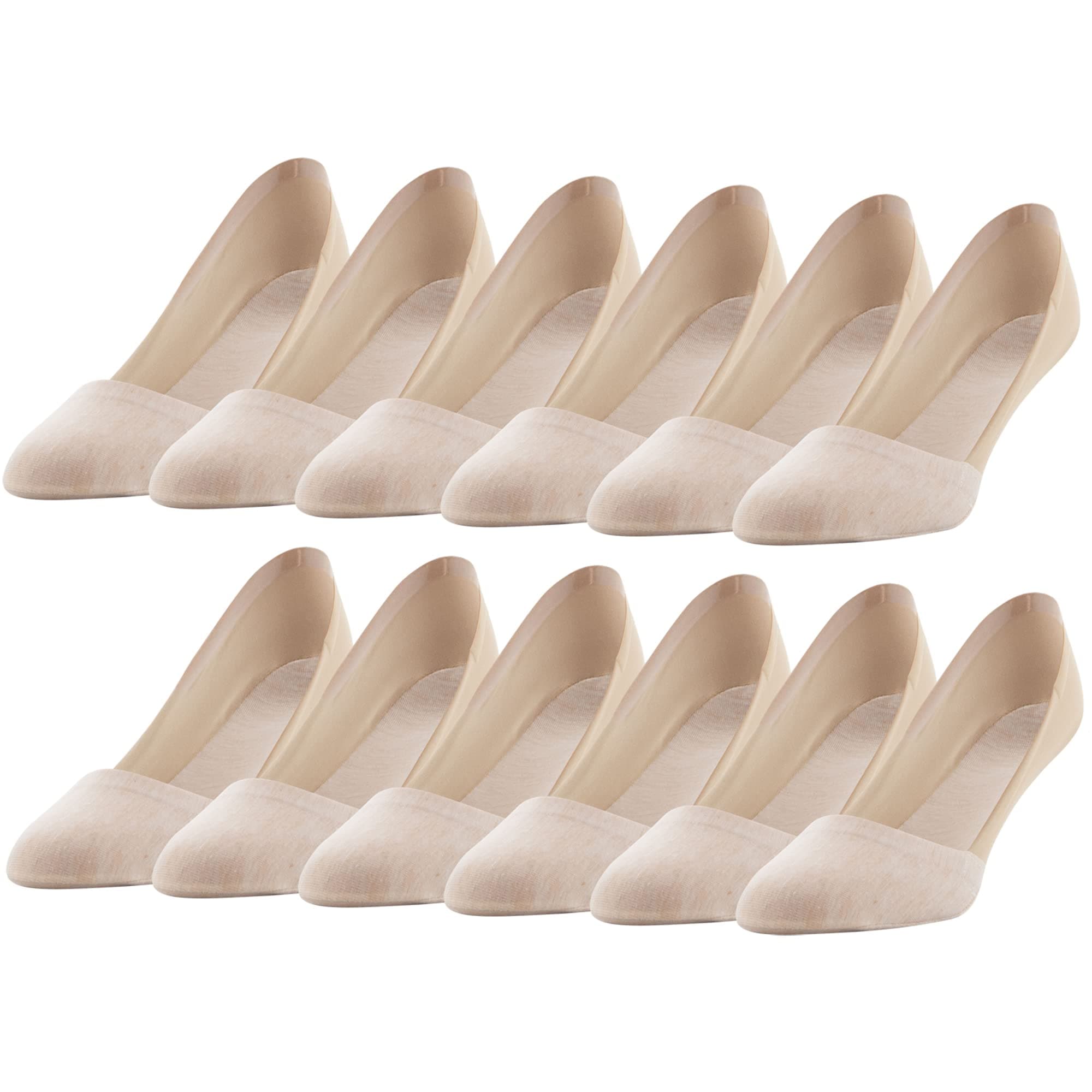 PEDS レディース ナイロン/コットン ノーショウソックス ライナー ゲルトリム 6枚パック