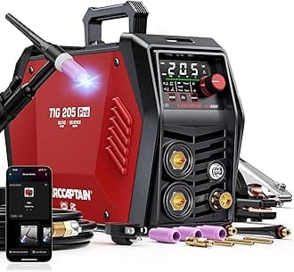 iControl TIG 205 Pro, 5 In 1 Cold Spot Stick/TIG Welder, 110V/220V Welding Machine with Large LED Display, 2T/4T, Hot start, Arc Force and Anti-stick