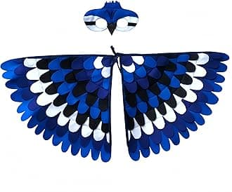 Kids Bird Wings Costume For Age 3~8 Years,Bird Owl And Peacock Masque Owl Dress Up,Boys Girls Felt Eye Masque And Wings Set,Halloween Colorful Fancy Dress