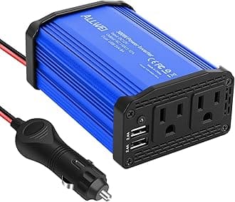 ALLWEI 300W Car Power Inverter DC 12V to 110V AC Power inverters for Vehicles Converter with 4.8A Dual USB AC Car Charger Adapter (Blue)