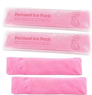 Perineal Cooling Pad, Postpartum Cold Packs Gel Bead Ice Pack Cold Therapy for Women After Pregnancy and Delivery, 2 Ice Pack and 3 Cover (Pink Gel Ice Pack)