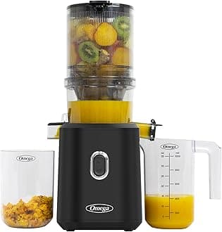 Cold Press Juicer – Slow Masticating Hands Free Juicer Machine for Vegetables and Fruits with Wide Mouth Hopper for Whole Recipe Batch Juicing, Time Saving Series, Easy to Clean, 150-Watt Motor