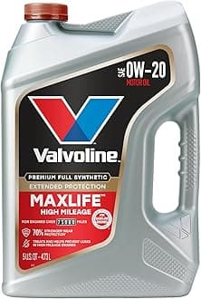 Valvoline MaxLife Extended Protection High Mileage 0W-20 Full Synthetic Motor Oil 5 Quart