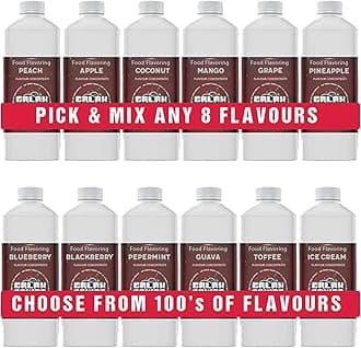 Food Flavouring Pick and Mix - Pick 8 x 10ml Bakery and Dessert Food Flavourings and Essences - High Strength Concentrated Flavourings for Baking, Cooking & More - Made in UK.