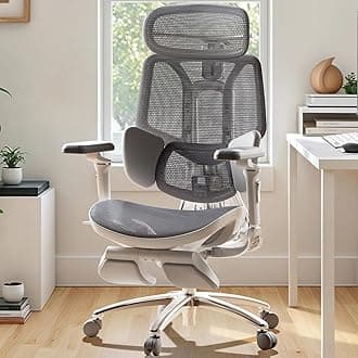 Hbada E3 Ultra Ergonomic Chair, with 3-Zone Dynamic Lumbar Support, 360° Mechanical Armrest, 4D Adjustable Headrest, Aluminum Alloy, Premium Mesh Chairs, Grey