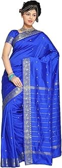Womens Indian Ethnic Traditional Banarasi Art Silk Saree Sari Wrap Fabric Dress Drape - Multi - One Size