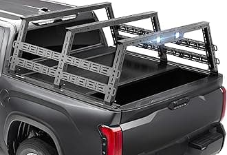 Truck Cargo Rack Adjustable 25" High Overland Bed Racks with 2 LED Lights Compatible with Ford F-Series/Silverado/Sierra/Ram/Tacoma/Tundra/Titan/JT/Frontier/Canyon Cargo Carrier