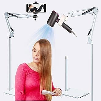 Hair Dryer Stand Holder Rotate Hands Free Hair Dryer Stand Holder，Adjustable Hands Free Blow Dryer Holder，Blow Dryer Stand Hands Free Clip Suitable for 99%