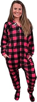 Forever Lazy Footed Adult Onesies, One-Piece Pajama Jumpsuits for Men and Women, Unisex. with Detachable Feet.