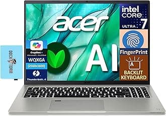 acer Aspire Vero 16 AI Powered Laptop 16.0" IPS WQXGA (> 2K) Display (Intel Core Ultra 7 155U, 16GB LPDDR5X, 512GB PCIe SSD, Intel Graphics, Backlit KB, Fingerprint, Win11Pro) w/DKZ USB Port Expander