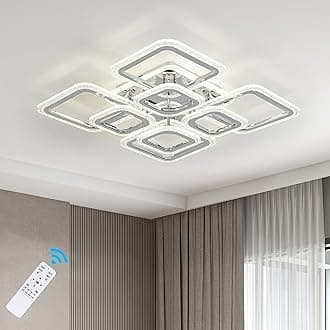 Qcyuui Modern Ceiling Light, Acrylic Flush Mount Led Ceiling Lights, Nordic Chandeliers with 8 Rectangles Lighting Fixture, 100W Chandelier Ceiling Lights Living Room Bedroom Dining Room Kitchen