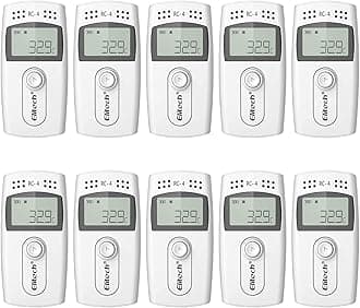 Elitech Temperature Data Logger, RC-4 16000 Readings USB Recorder with Double Sensors LCD Display Buzzer Alarm (10PCS)