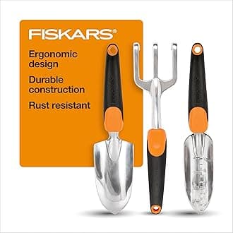 Fiskars 384490-1002 Garden Scratch Tool Set, Recyclable Package, Black/Orange