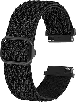 BISONSTRAP Stretchy Nylon Watch Band, Adjustable Buckle Loop Bands, Quick Release, Elastic Braided Nylon Strap 16mm 18mm 19mm 20mm 22mm