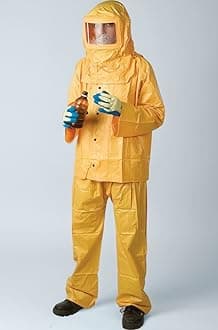 SAFETYZONE® PVC Chemical Suit Safety Protection from Chemical Splash Yellow Color with pant shirt & Hood (Pack of 1set)
