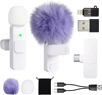 USB C Phone Microphone for iphone Android Tablet ipad PC Wireless Lavalier Mini Mic for Content Creator Video Recording Vlogging Youtube Tiktok Podcast Interview Usbc Microphones Small Mics White