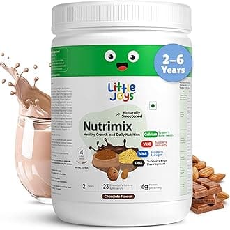 Little Joys Chocolate Nutrimix 350g Powder | 2-6 Years | No Refined Sugar | 24 essential Vitamin & mineral|6g protein per serving | Supports Overall Health & Boosts Immunity | with Ragi,Bajra,Almonds & Oats
