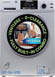 Equator All-in-one 4700 Washer Dryer Ventless FULLY BUILTIN 0-CLEARANCE 1.62cf/15lbs 110V 1400RPM in Silver