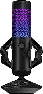 ROG Carnyx USB Gaming Microphone (25mm Condenser Capsule, 192kHz/24-bit, Cardioid, high-Pass Filter, Built-in pop Filter, Metal Shock Mount, one-Touch Mute, USB, Aura Sync RGB)- Black